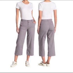 J.Crew Grey Button Fly Wide Crop Leg Pants NWT
